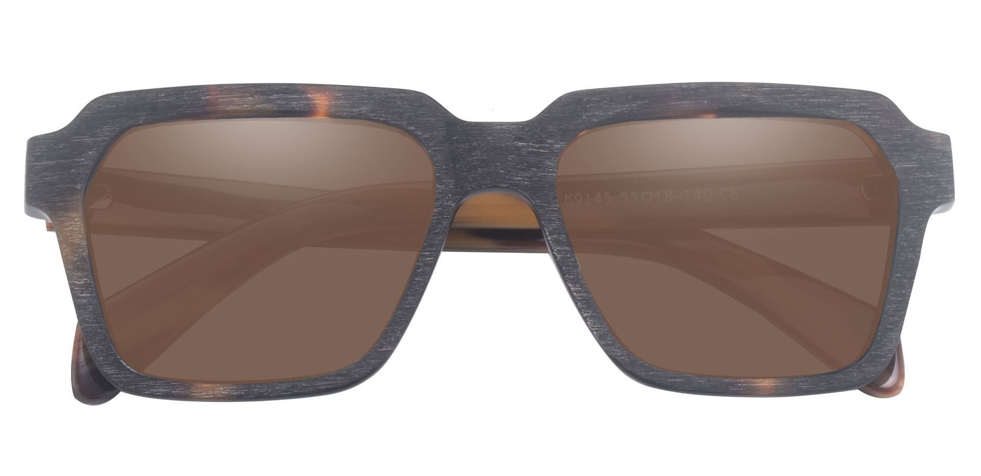 Geronimo Rectangle Prescription Sunglasses - Tortoise Frame With Brown Lenses
