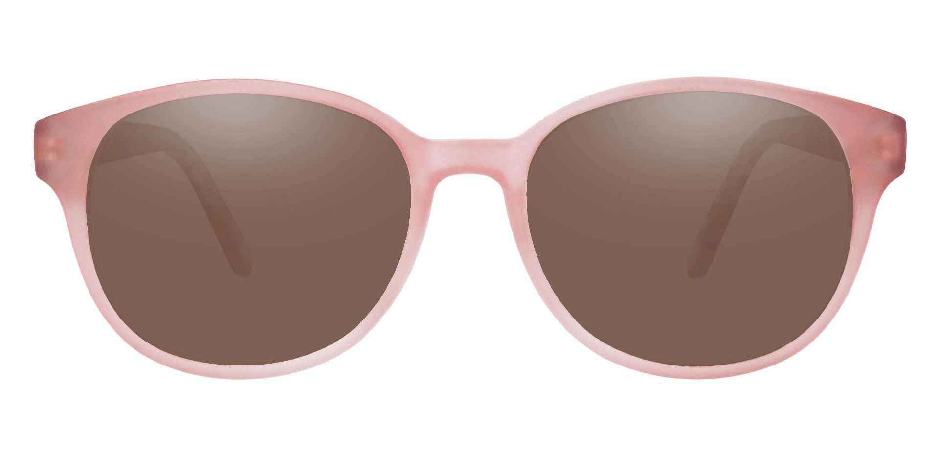 Allegra Oval Non-Rx Sunglasses - Pink Frame With Brown Lenses