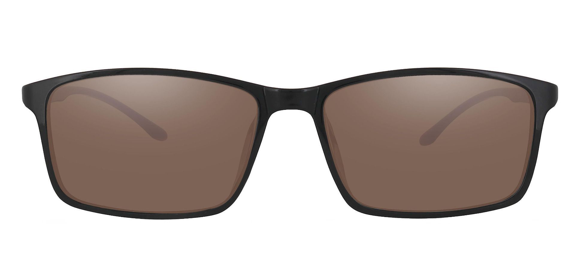 Judah Rectangle Lined Bifocal Sunglasses - Black Frame With Brown Lenses