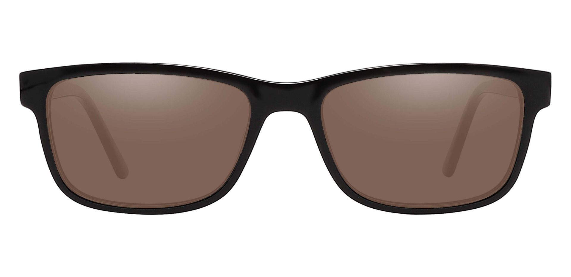Cory Rectangle Progressive Sunglasses - Black Frame With Brown Lenses ...