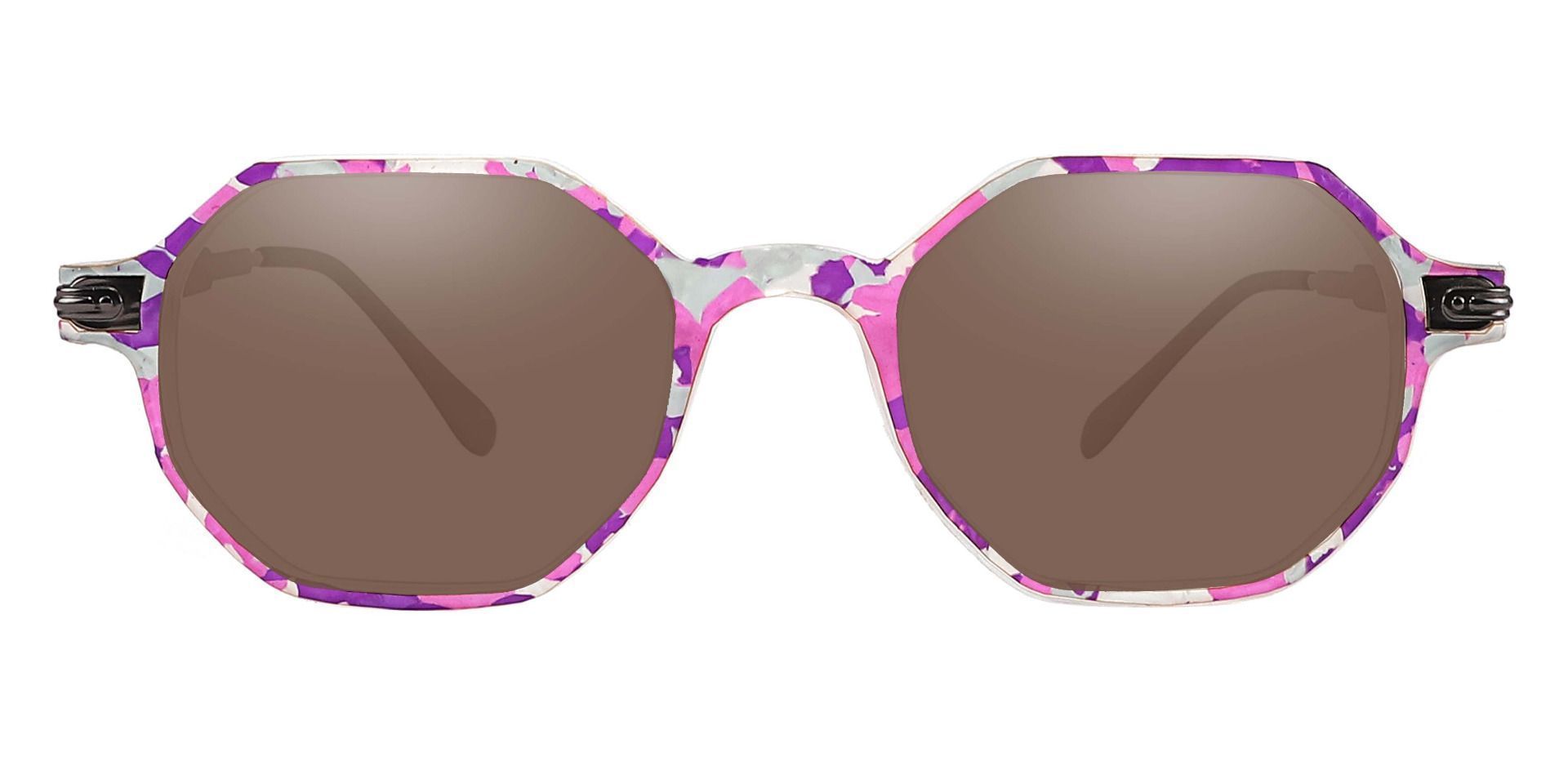 Bogart Geometric Reading Sunglasses - Purple Frame With Brown Lenses