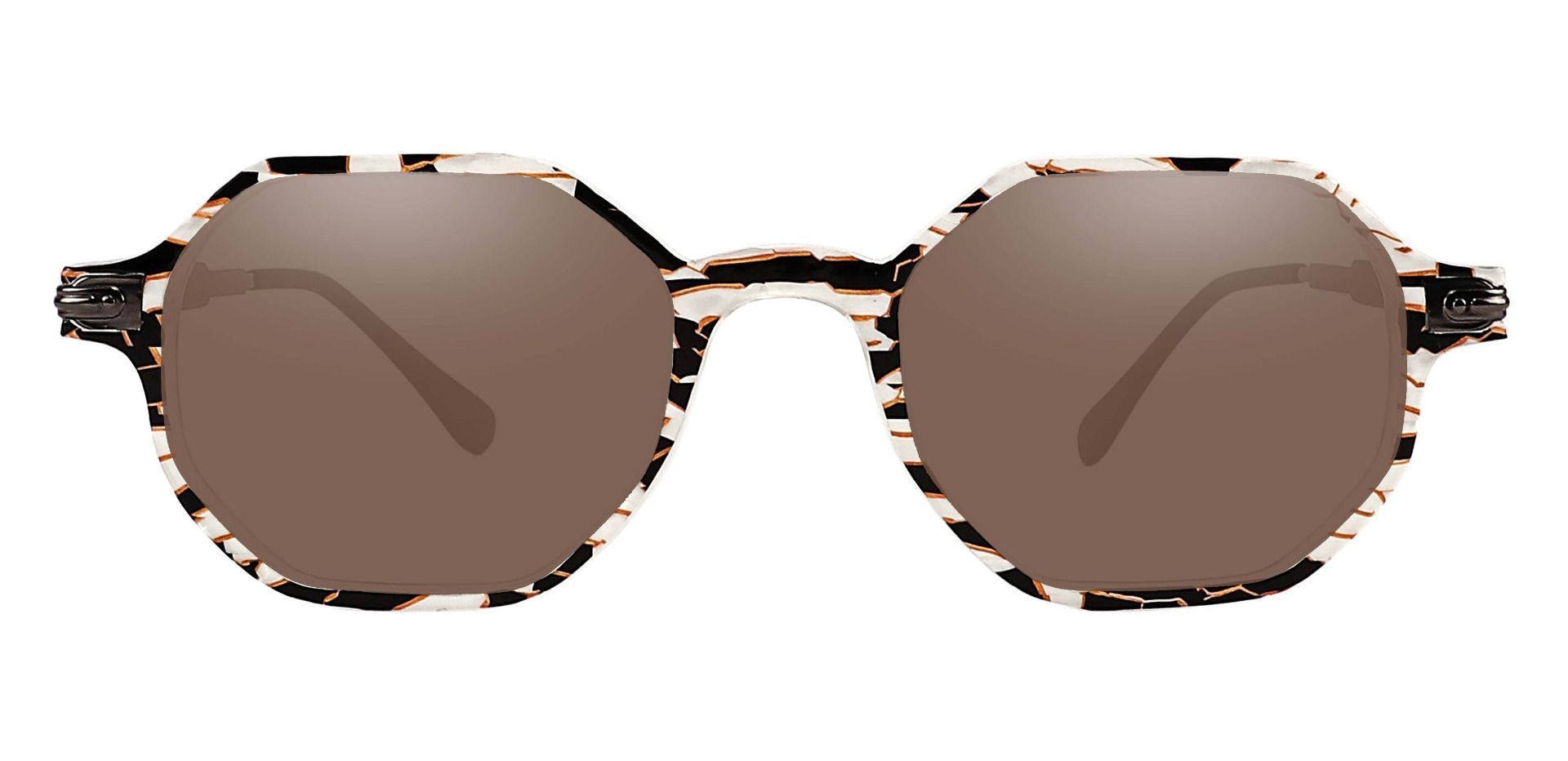Bogart Geometric Progressive Sunglasses - Floral Frame With Brown Lenses