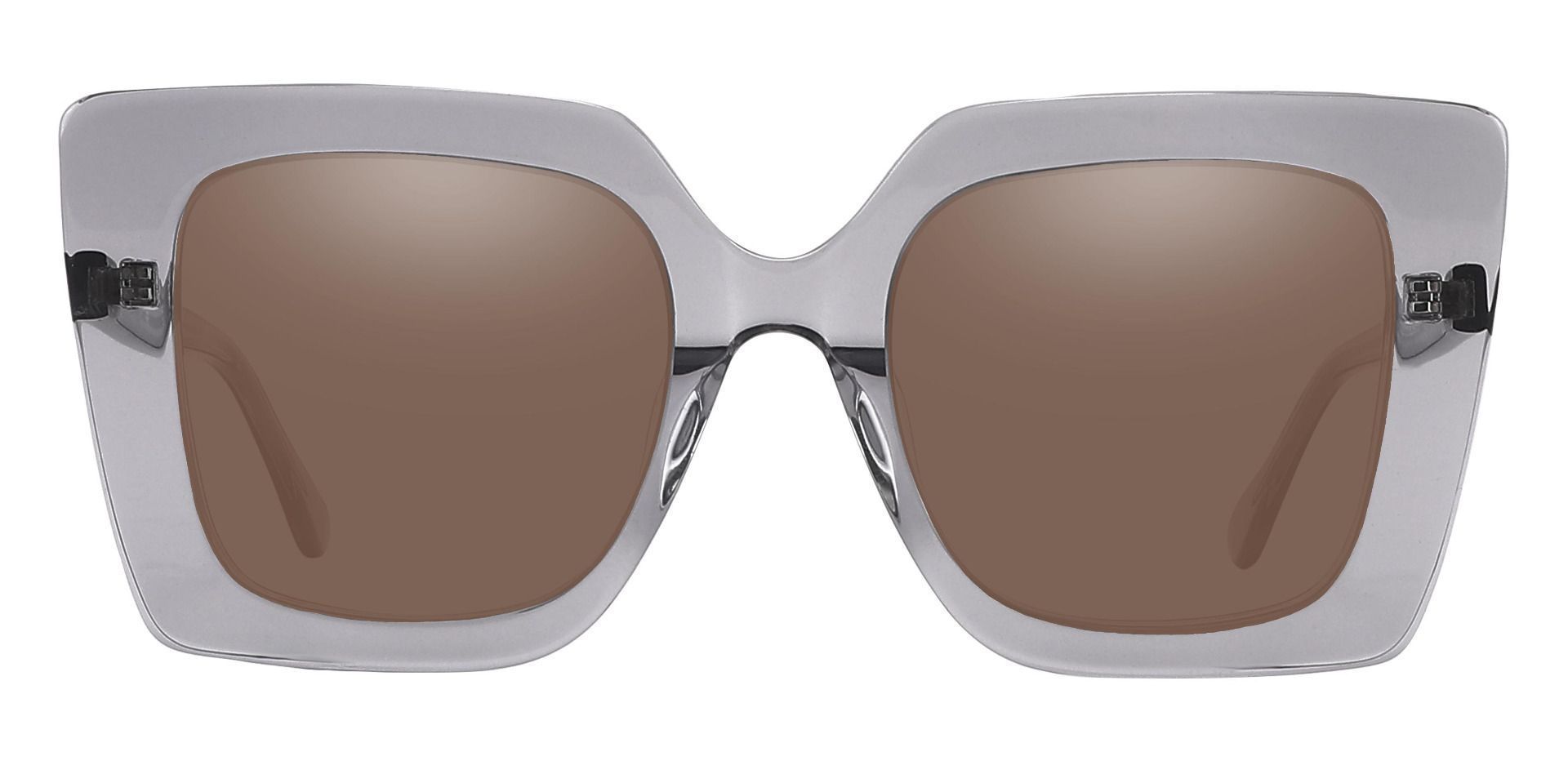 Rowland Square Prescription Sunglasses - Gray Frame With Brown Lenses