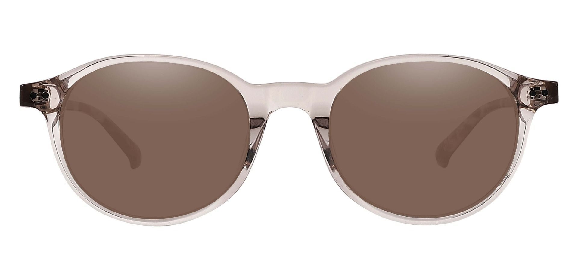 Avon Oval Progressive Sunglasses - Clear Frame With Brown Lenses