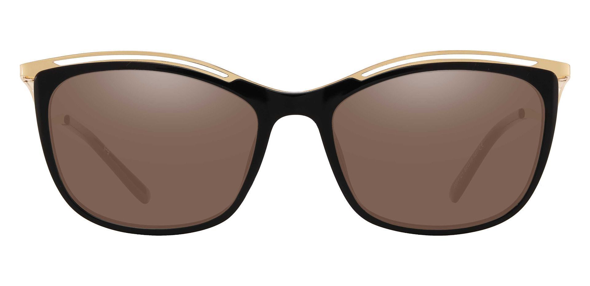 Enola Cat Eye Lined Bifocal Sunglasses - Black Frame With Brown Lenses