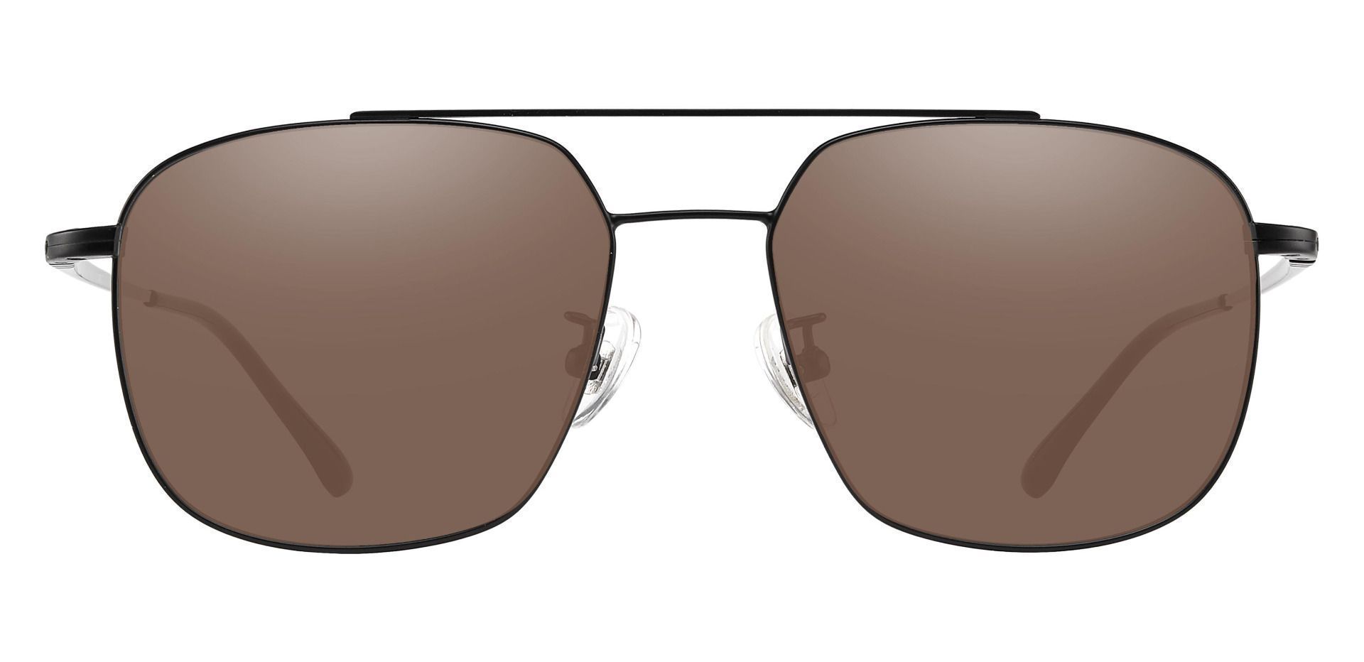 Trevor Aviator Progressive Sunglasses - Black Frame With Brown Lenses