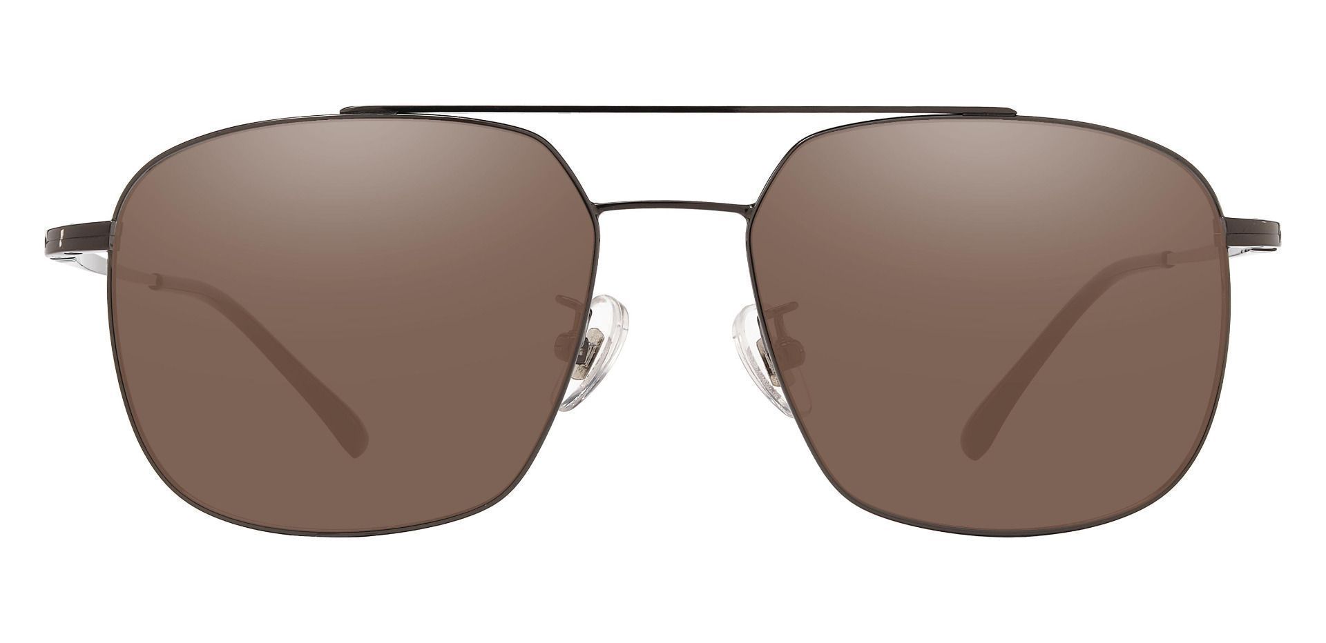 Trevor Aviator Reading Sunglasses - Gray Frame With Brown Lenses