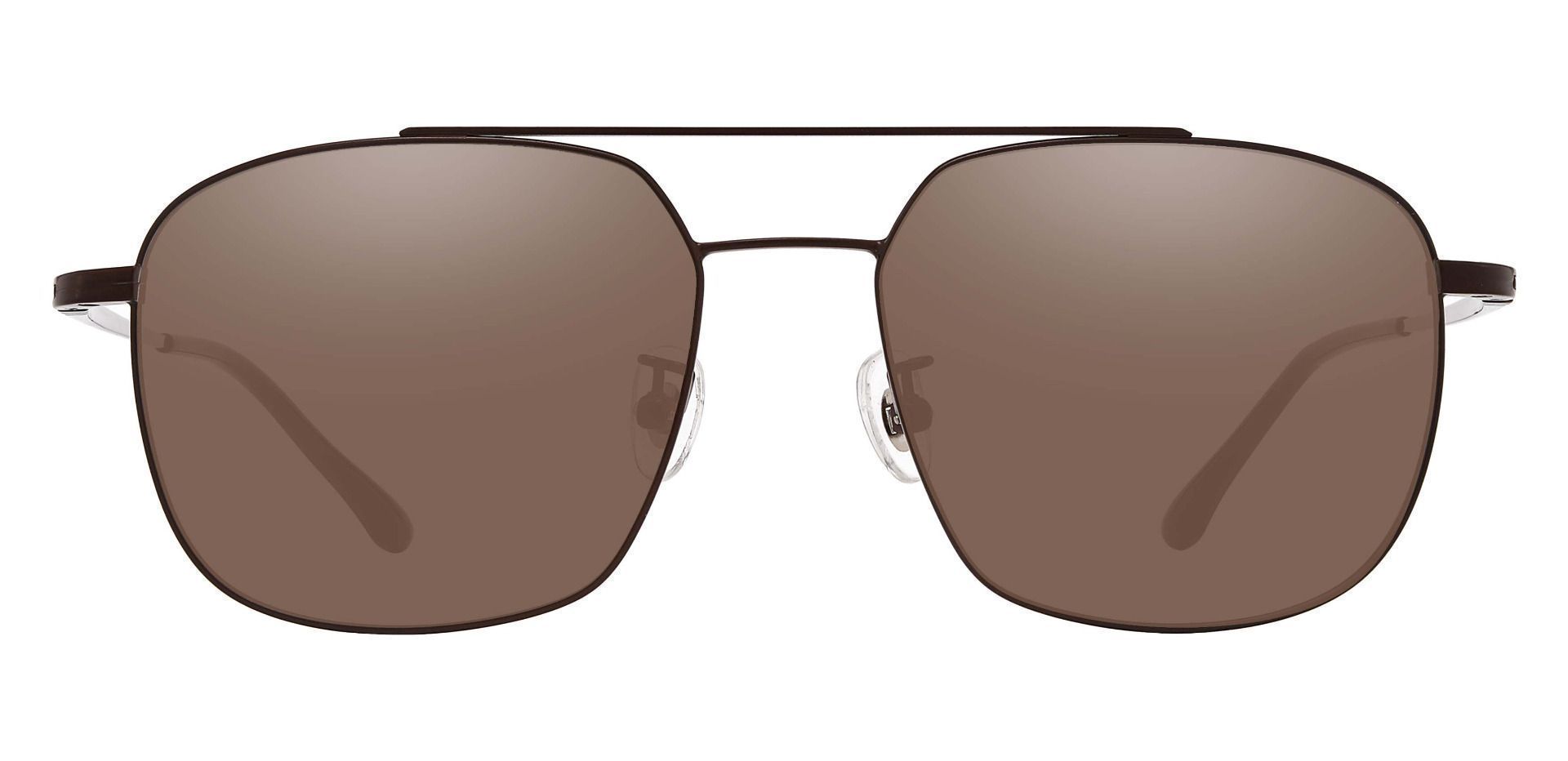 Trevor Aviator Reading Sunglasses - Brown Frame With Brown Lenses