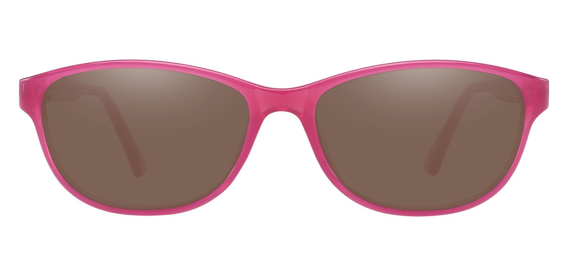 Patsy Oval Lined Bifocal Sunglasses - Pink Frame With Brown Lenses