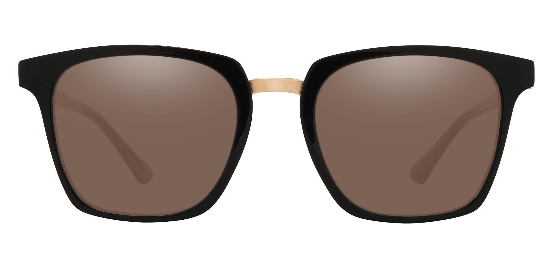 Delta Square Progressive Sunglasses - Black Frame With Brown Lenses