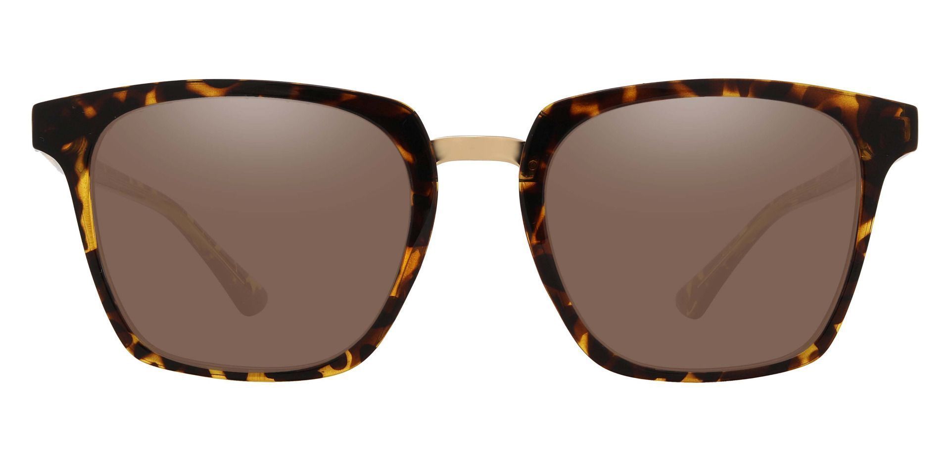 Delta Square Prescription Sunglasses - Tortoise Frame With Brown Lenses