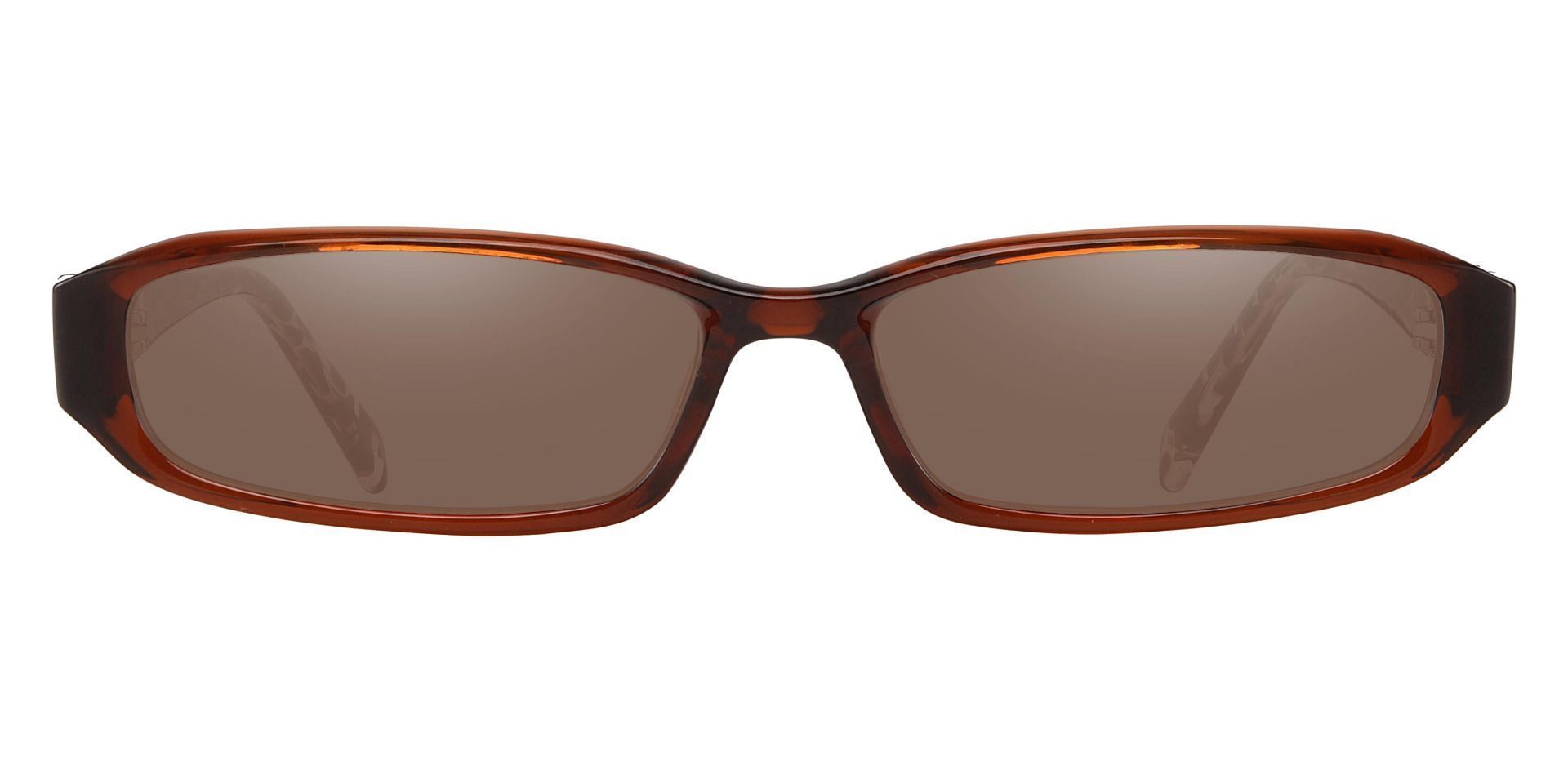 Mulberry Rectangle Single Vision Sunglasses - Brown Frame With Brown Lenses