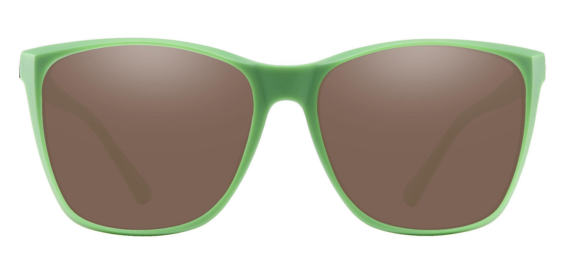 Hickory Square Non-Rx Sunglasses - Green Frame With Brown Lenses