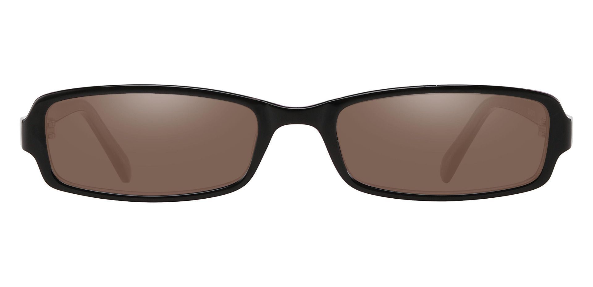 Thyme Rectangle Non-Rx Sunglasses - Black Frame With Brown Lenses