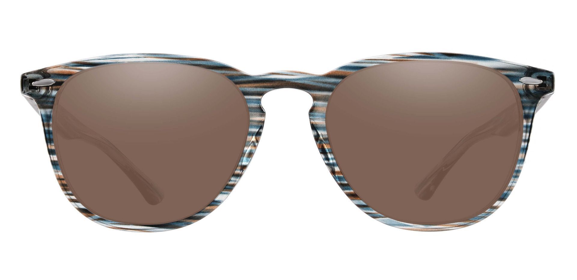 Sycamore Oval Lined Bifocal Sunglasses - Blue Frame With Brown Lenses