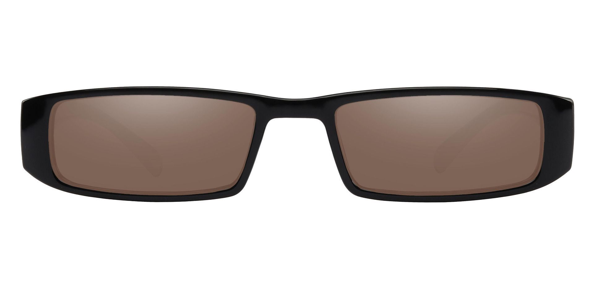 Buccaneer Rectangle Reading Sunglasses - Black Frame With Brown Lenses