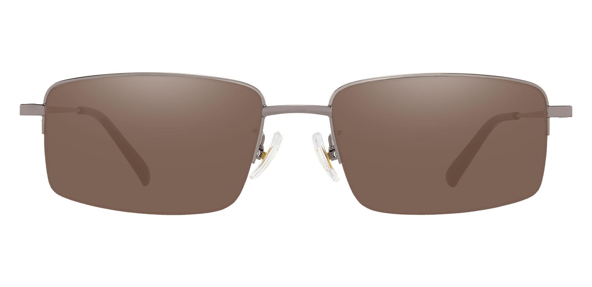 Wayne Rectangle Prescription Sunglasses - Gray Frame With Brown Lenses