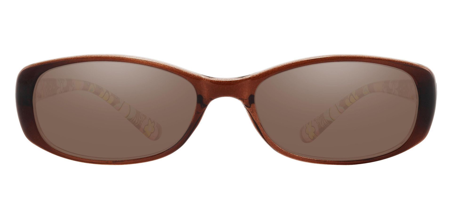 Bethesda Rectangle Progressive Sunglasses - Brown Frame With Brown Lenses
