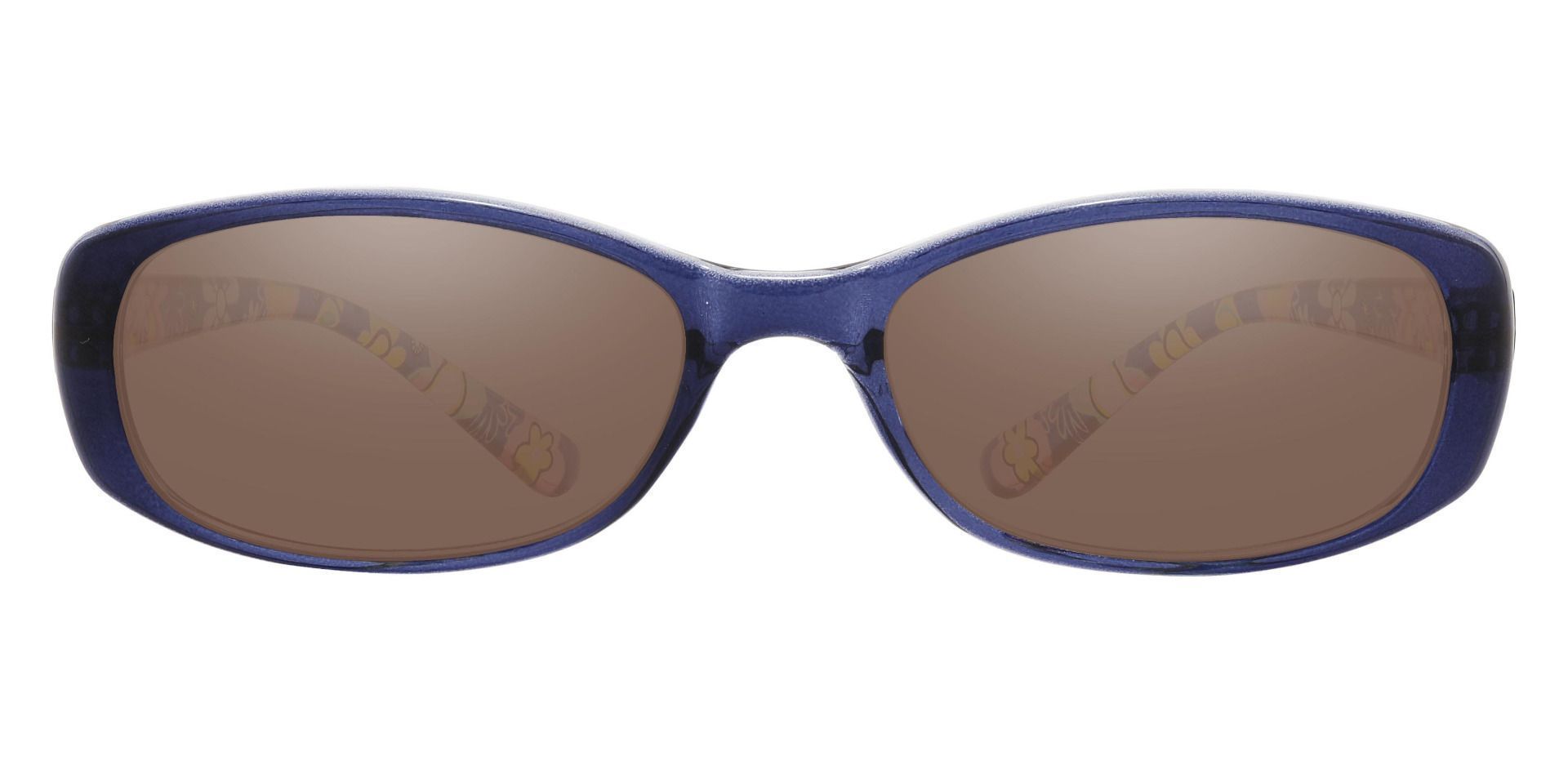 Bethesda Rectangle Lined Bifocal Sunglasses - Blue Frame With Brown Lenses