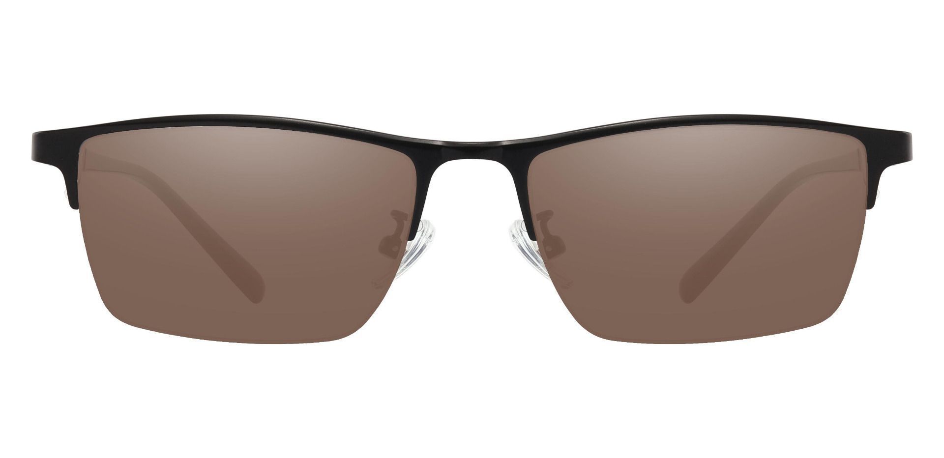 Maine Rectangle Non-Rx Sunglasses - Black Frame With Brown Lenses