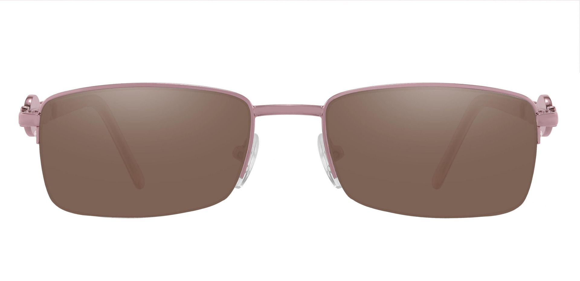 Crowley Rectangle Progressive Sunglasses - Pink Frame With Brown Lenses
