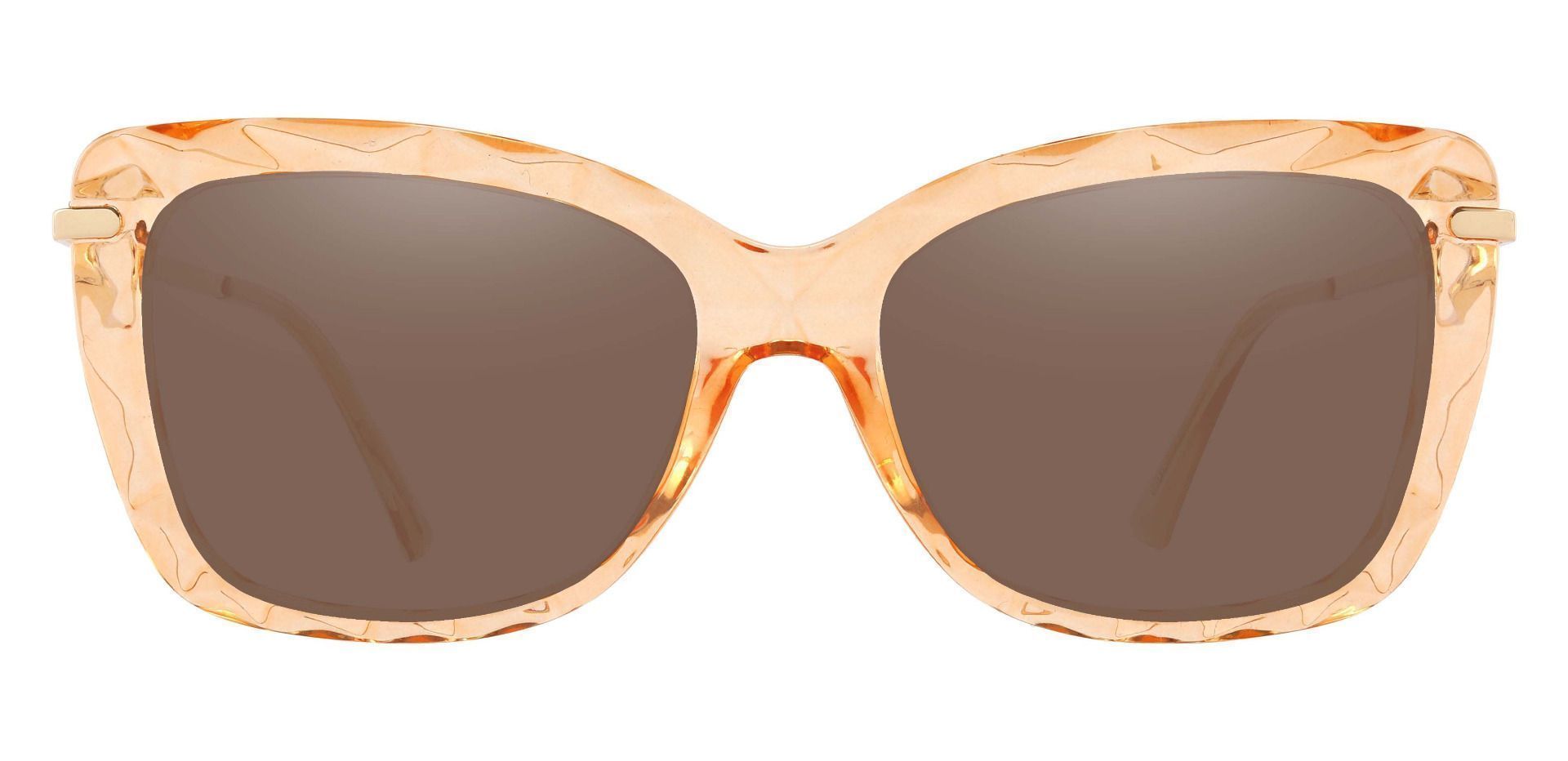 Shoshanna Rectangle Prescription Sunglasses - Brown Frame With Brown Lenses