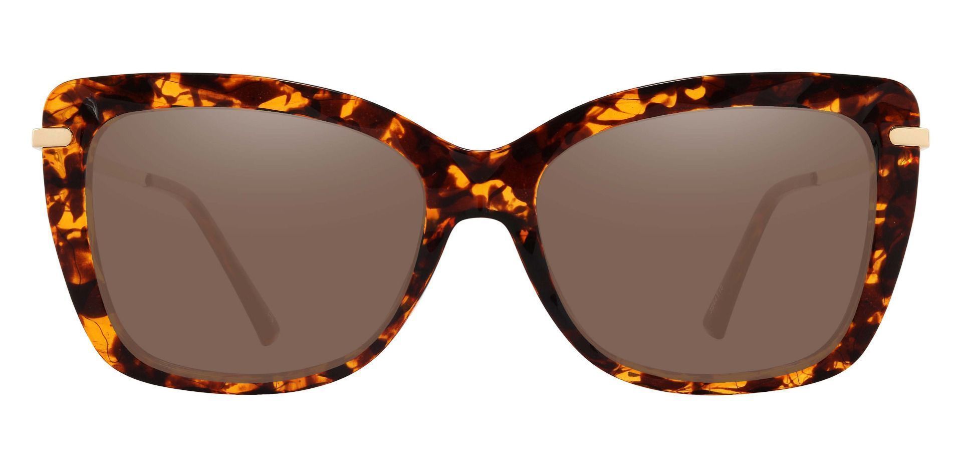 Shoshanna Rectangle Non-Rx Sunglasses - Tortoise Frame With Brown Lenses