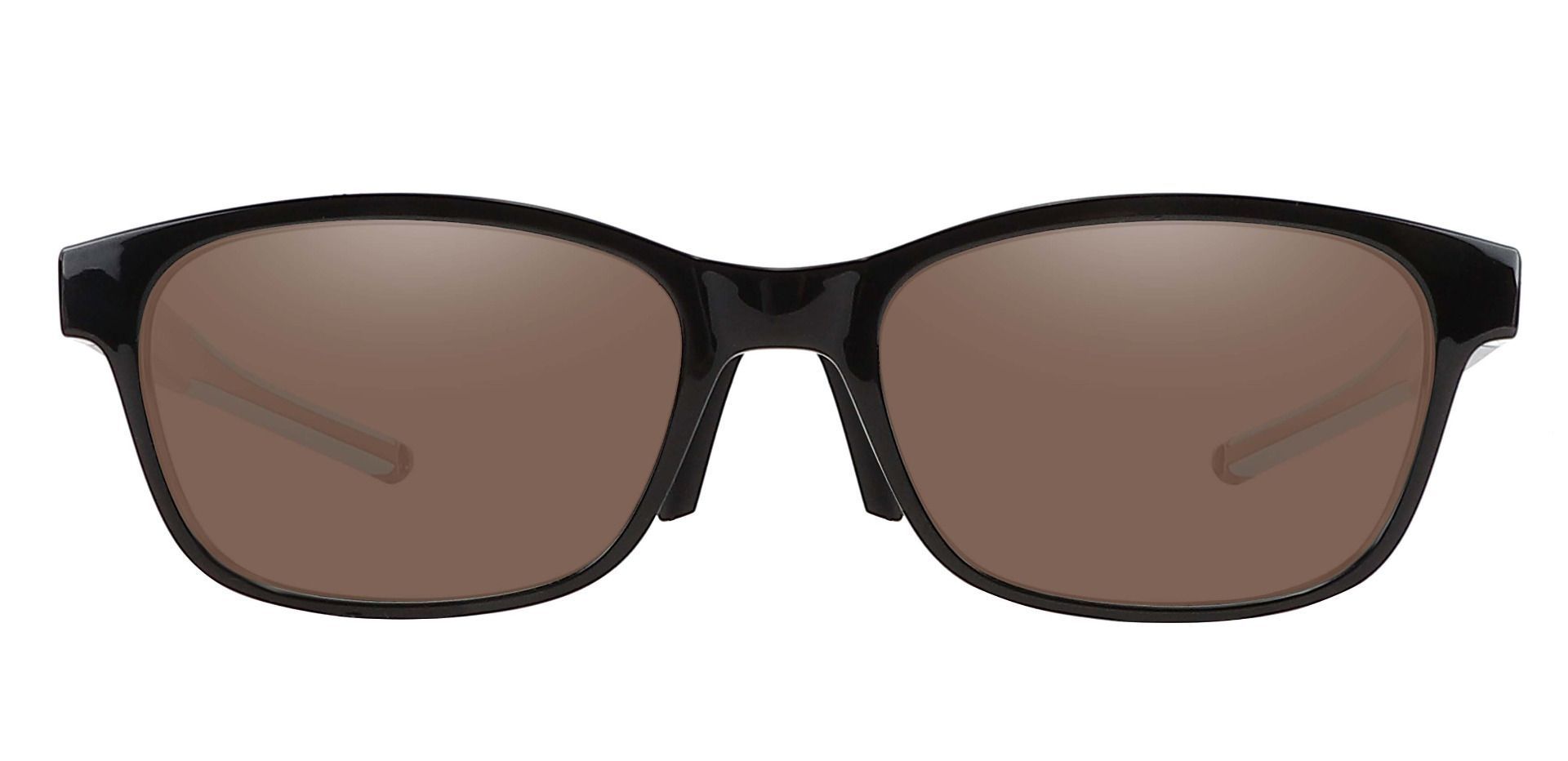 Higgins Rectangle Lined Bifocal Sunglasses - Black Frame With Brown Lenses