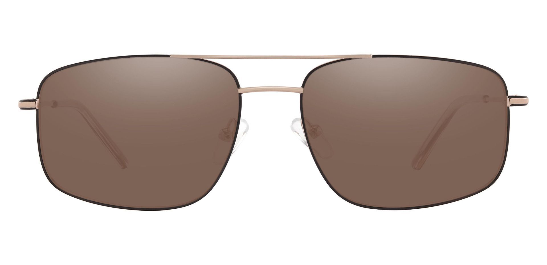 Turner Aviator Progressive Sunglasses - Gold Frame With Brown Lenses