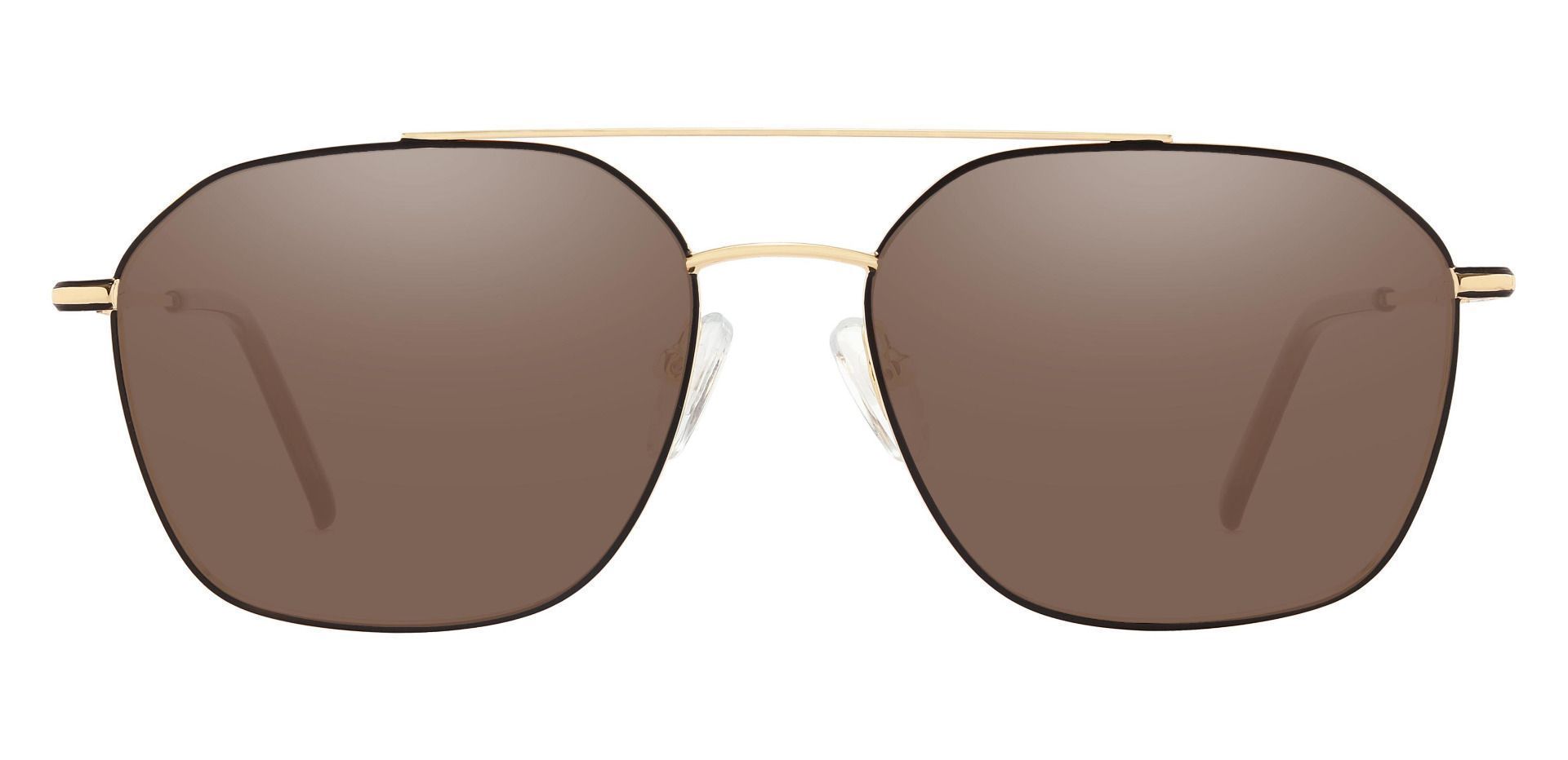 Harvey Aviator Progressive Sunglasses - Gold Frame With Brown Lenses