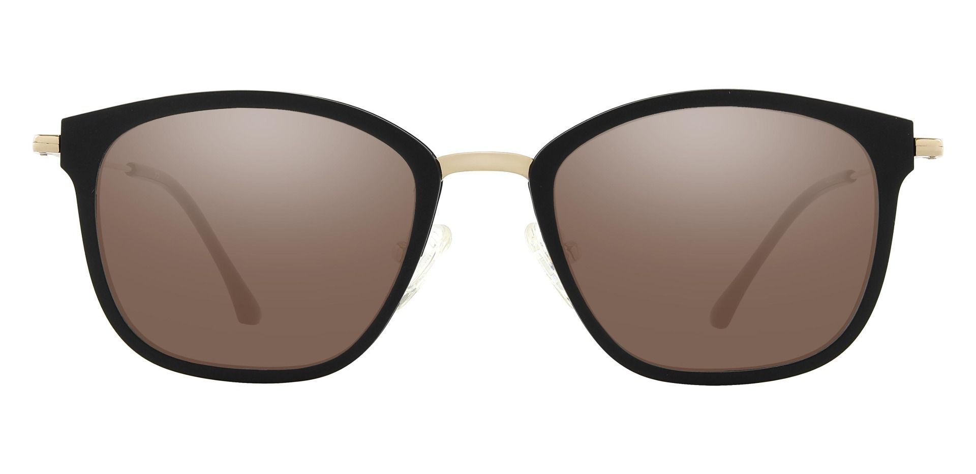 Brooklyn Square Prescription Sunglasses - Black Frame With Brown Lenses
