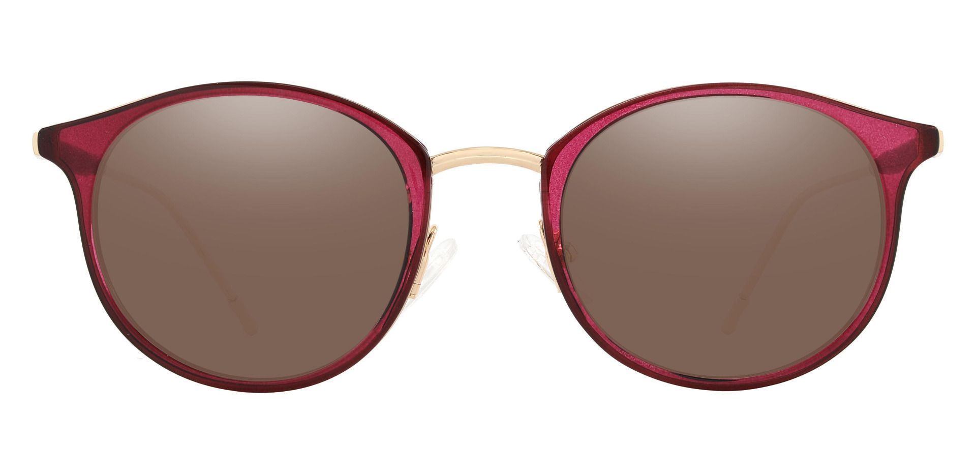 Ellsinore Oval Prescription Sunglasses - Purple Frame With Brown Lenses