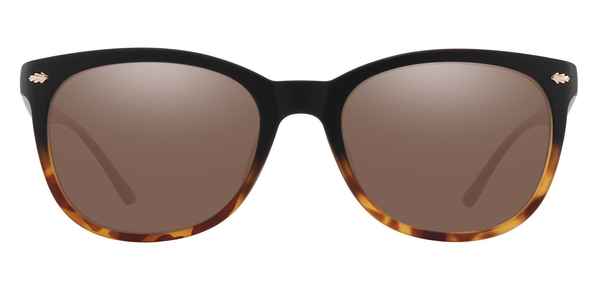 Pavilion Square Reading Sunglasses - Black Frame With Brown Lenses