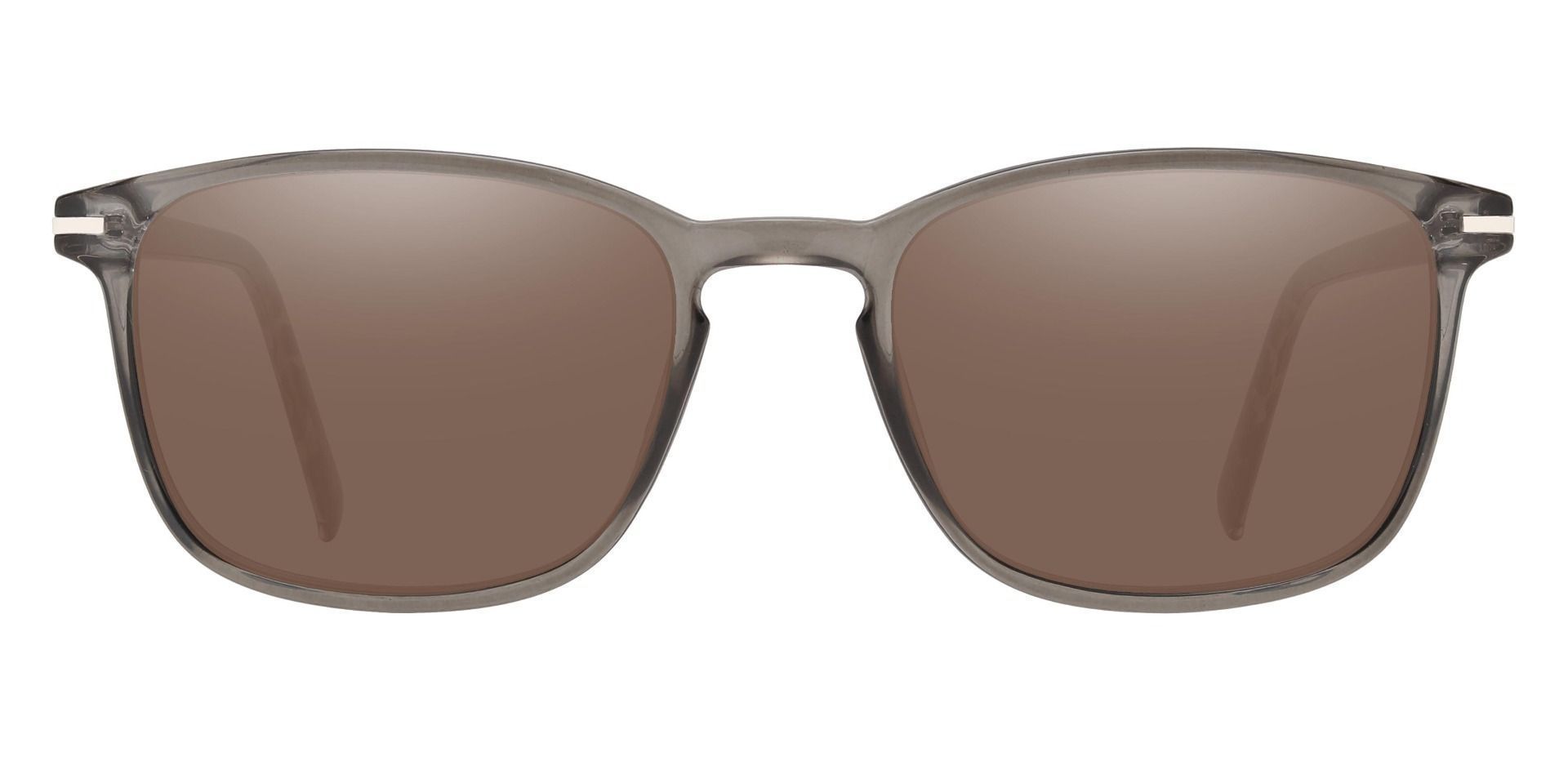 Dumont Rectangle Lined Bifocal Sunglasses - Gray Frame With Brown Lenses