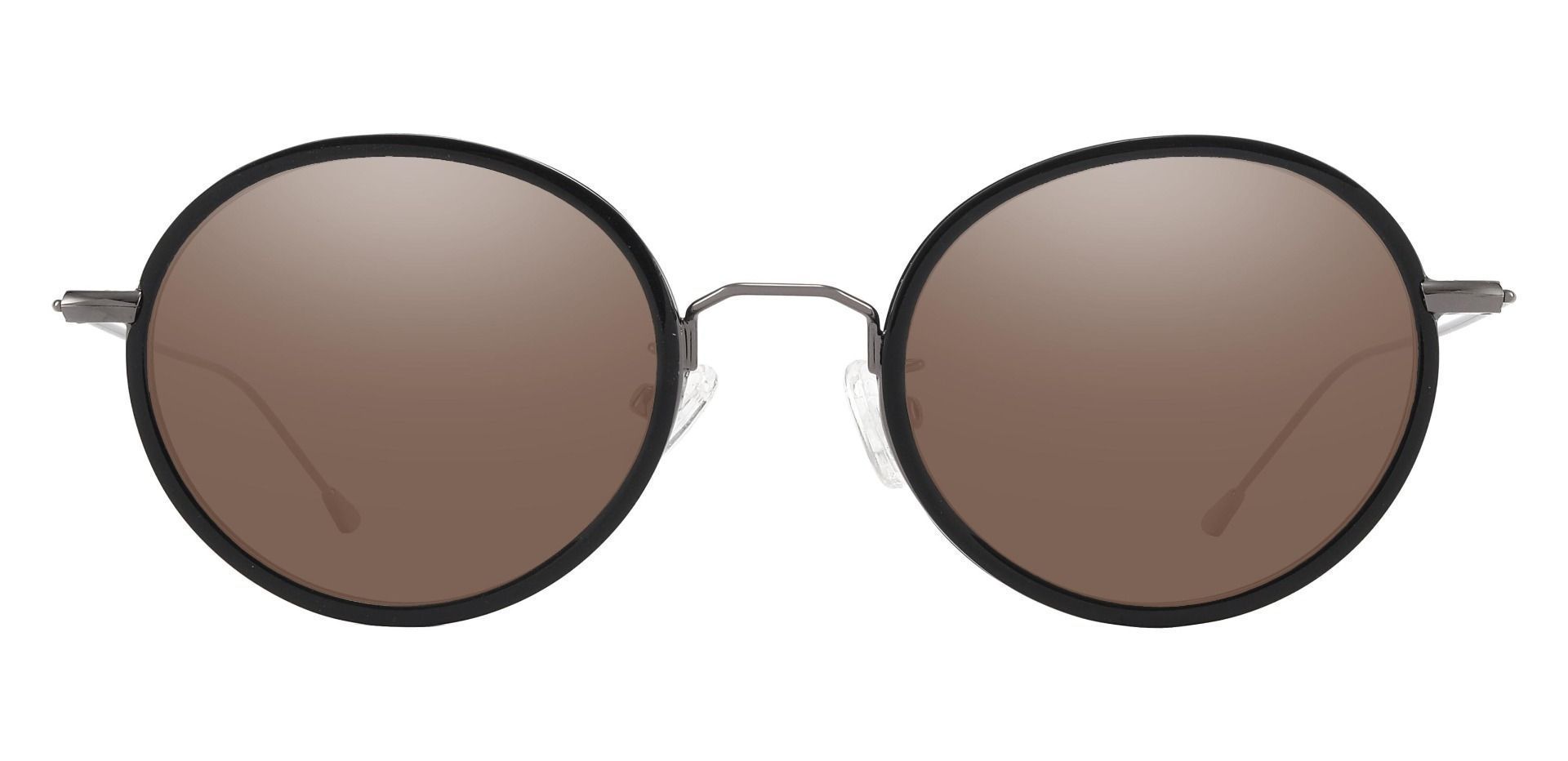 Malverne Oval Progressive Sunglasses - Black Frame With Brown Lenses