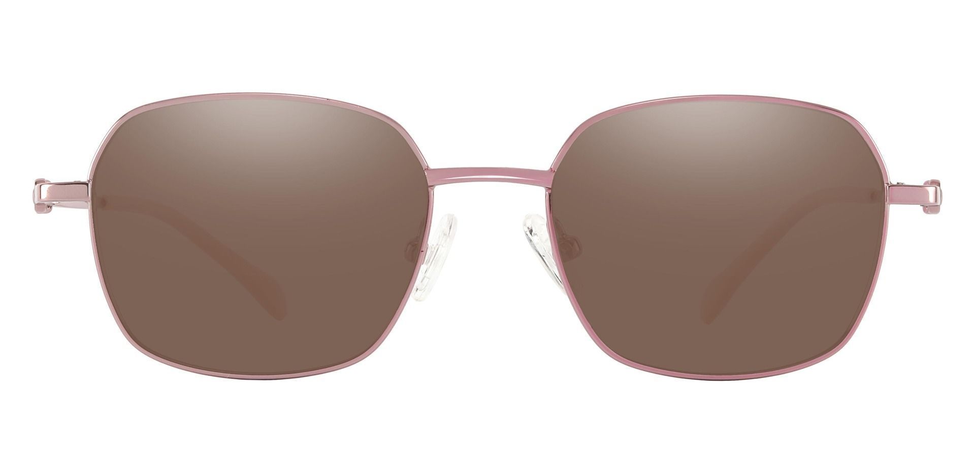Averill Geometric Progressive Sunglasses - Rose Gold Frame With Brown Lenses