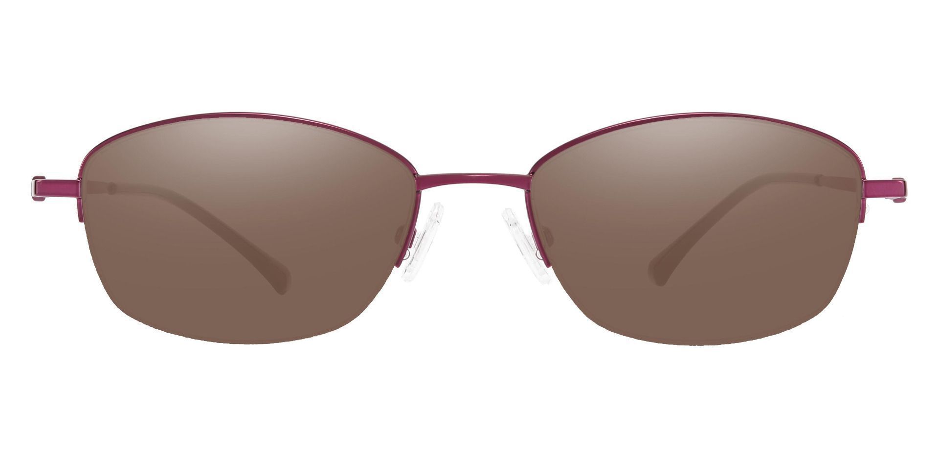 Beulah Oval Reading Sunglasses - Purple Frame With Brown Lenses