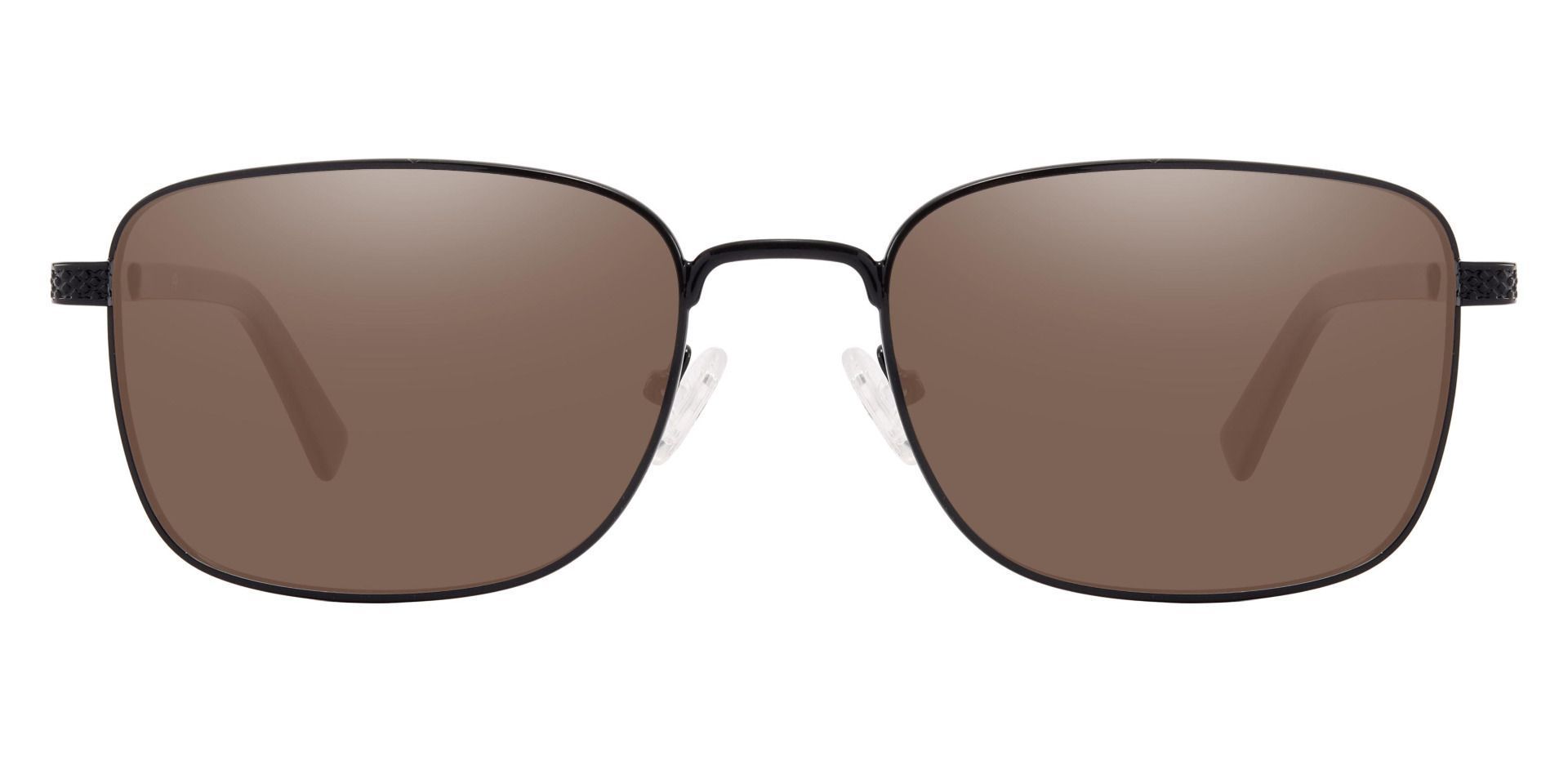 Prospect Rectangle Prescription Sunglasses Black Frame With Brown