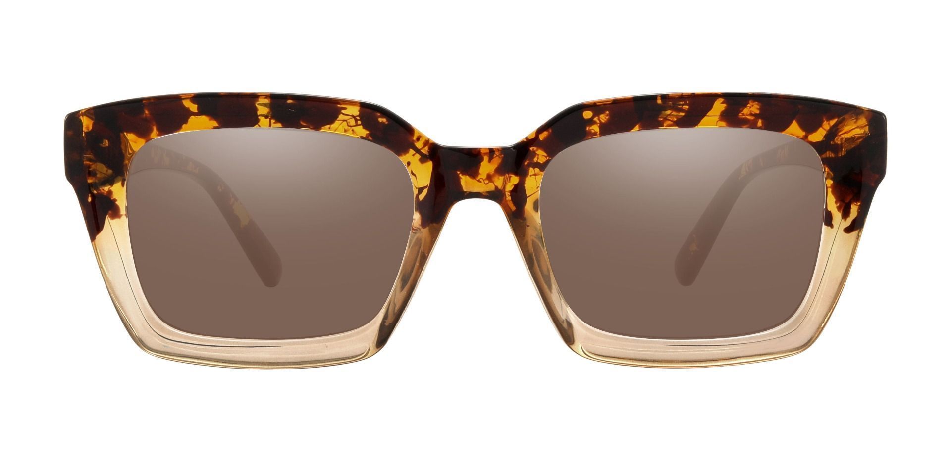 Unity Rectangle Prescription Sunglasses - Tortoise Frame With Brown Lenses