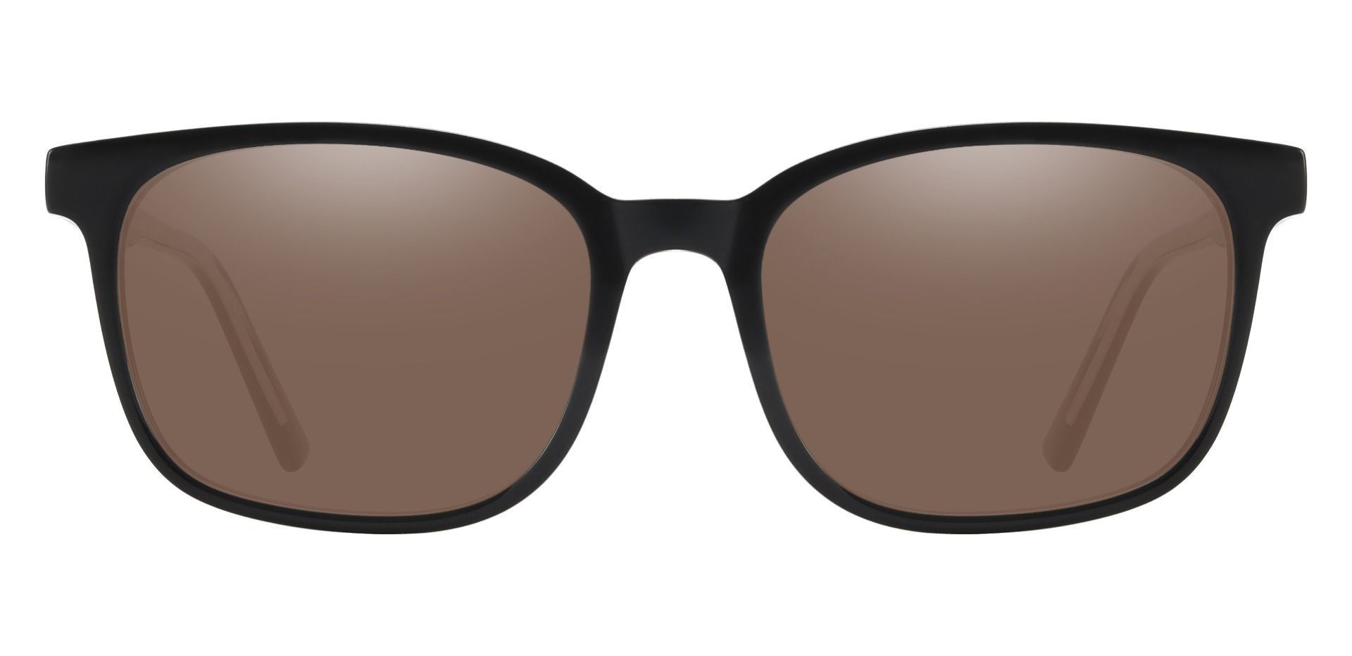Windsor Rectangle Reading Sunglasses - Black Frame With Brown Lenses