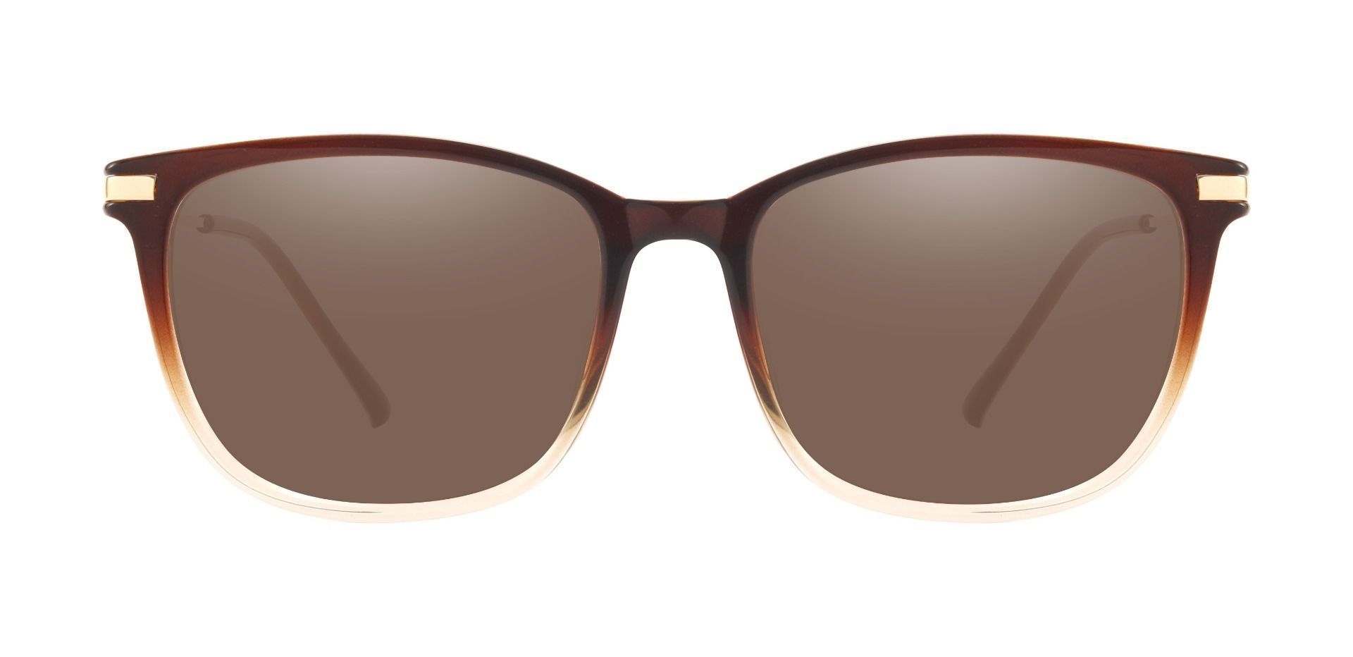 Katie square Prescription Sunglasses - Brown Frame With Brown Lenses