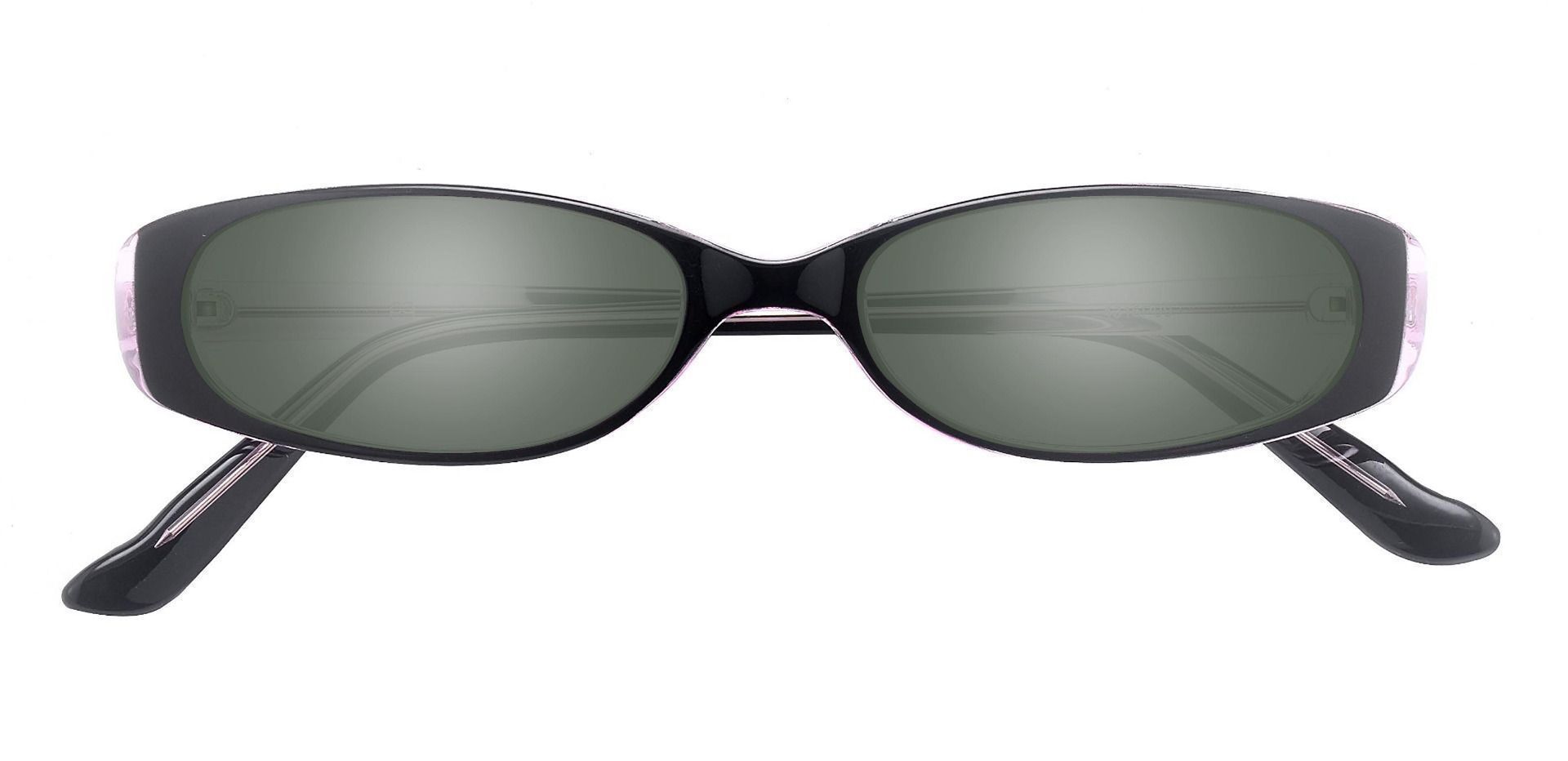 Venetia Oval Single Vision Sunglasses - Purple Frame With Green Lenses