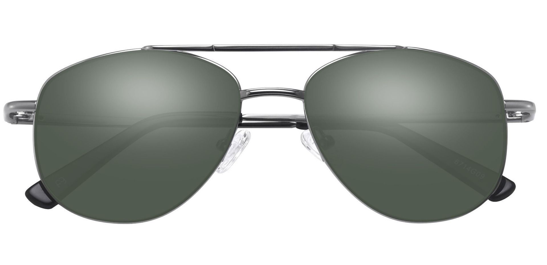 Dwight Aviator Reading Sunglasses Gray Frame With Green Lenses