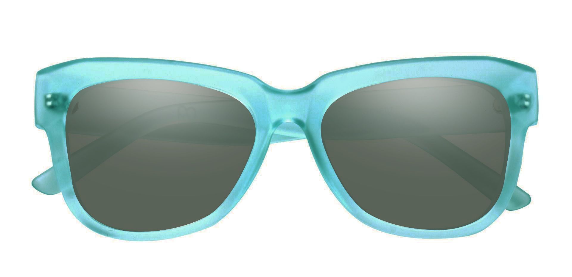 Gina Cat-Eye Prescription Sunglasses - Blue Frame With Green Lenses