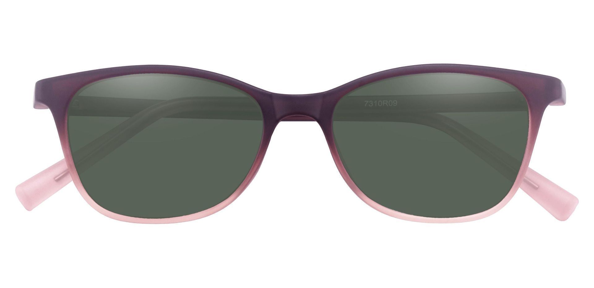 Sasha Classic Square Prescription Sunglasses - Red Frame With Green Lenses