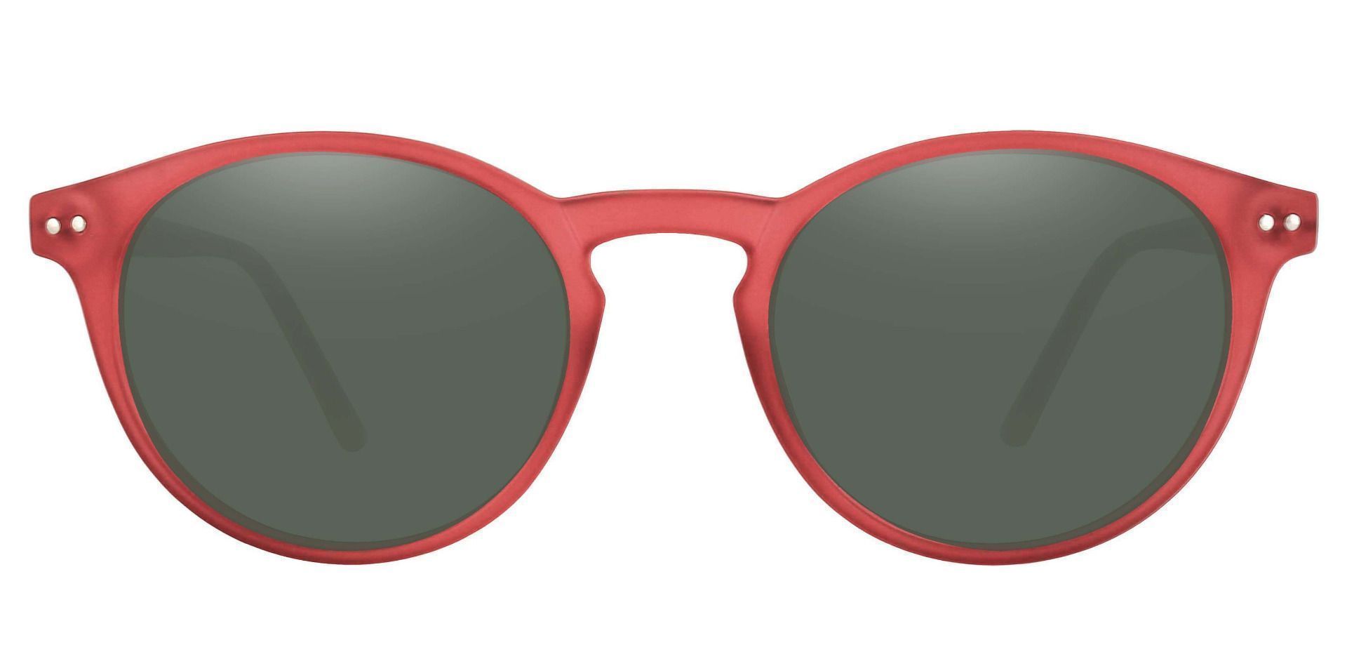 Harmony Oval Prescription Sunglasses - Red Frame With Green Lenses