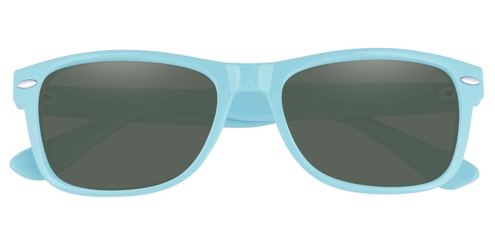 Kent Rectangle Prescription Sunglasses - Blue Frame With Green Lenses