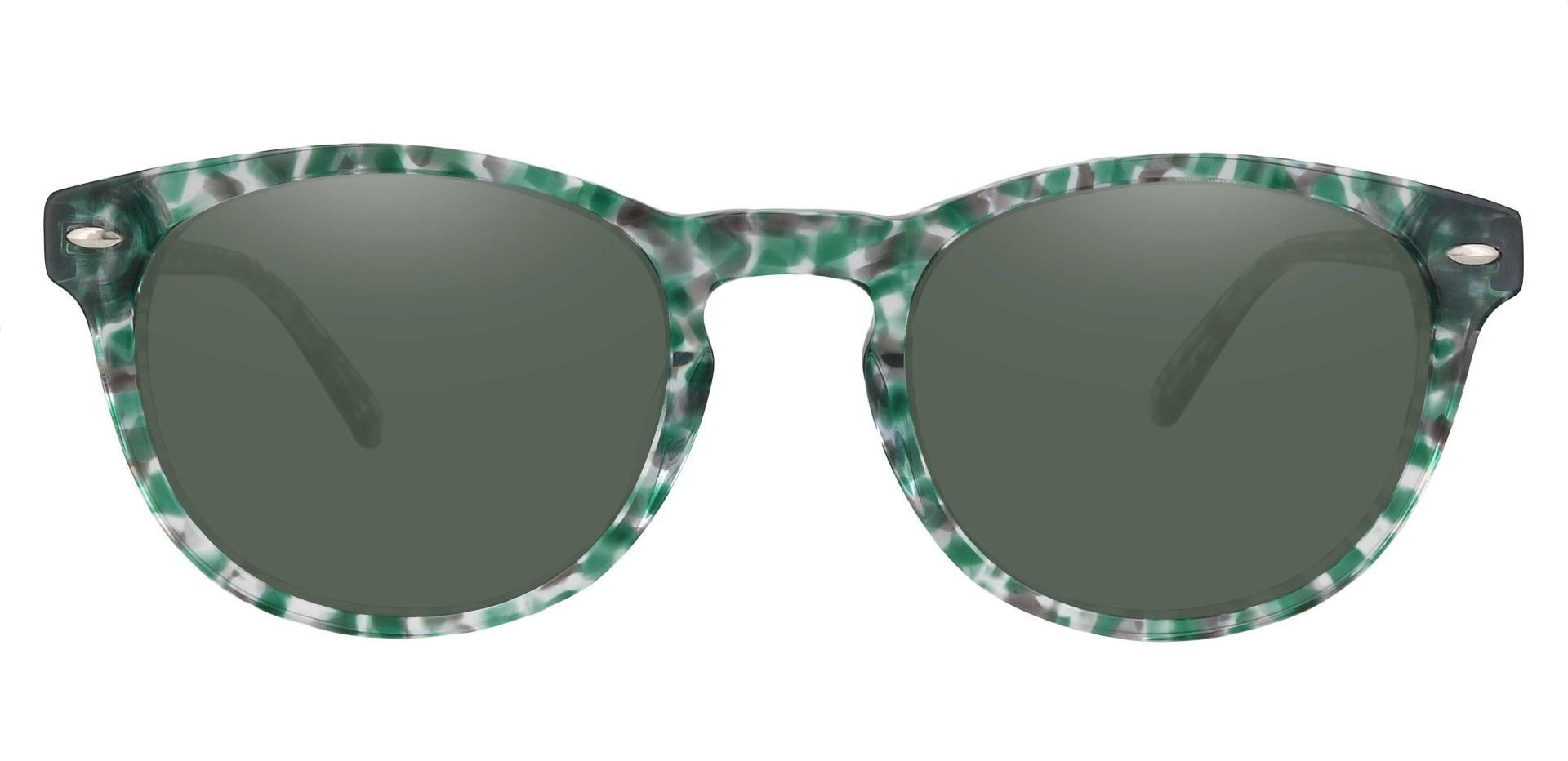 Laguna Oval Reading Sunglasses - Green Frame With Green Lenses