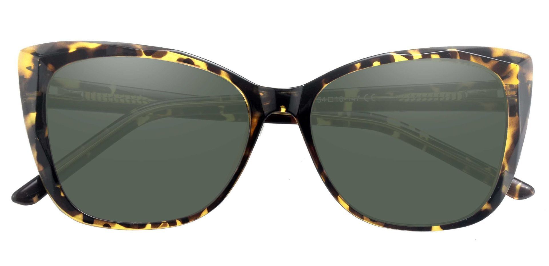 Mabel Square Lined Bifocal Sunglasses - Tortoise Frame With Green Lenses