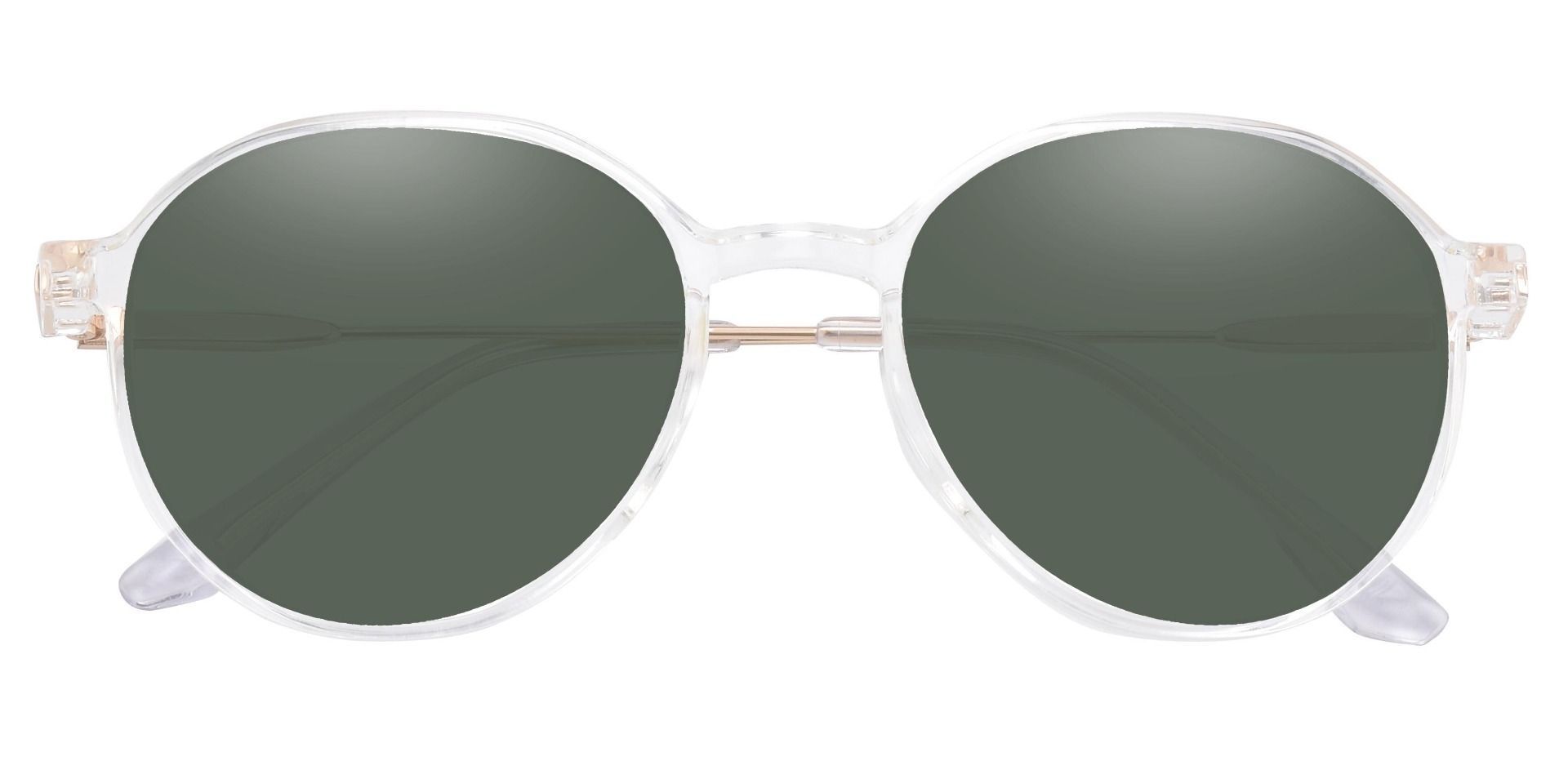 Daytona Geometric Progressive Sunglasses - Clear Frame With Green Lenses